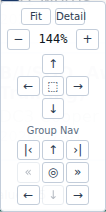 The Navigator's Group Nav pad with the top-left and top-right corner buttons - Previous highlighted billet and Next highlighted billet - now enabled, because a legend entry is selected.